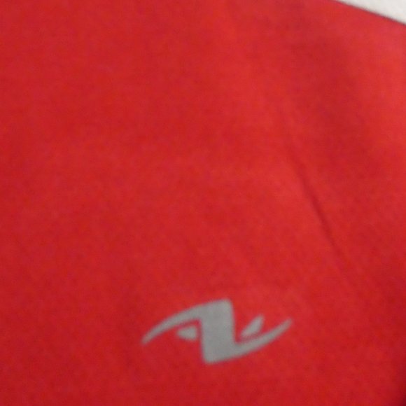 ATHLETIC WORKS | large, 14 | Red Exercise T-Shirt | Mesh Sides | White Stripes - Picture 5 of 13